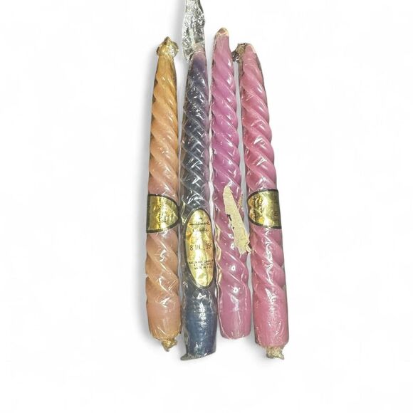Lot of 4 Misc Vtg Twist Taper Candles in Packaging Fair Condition - Picture 1 of 8
